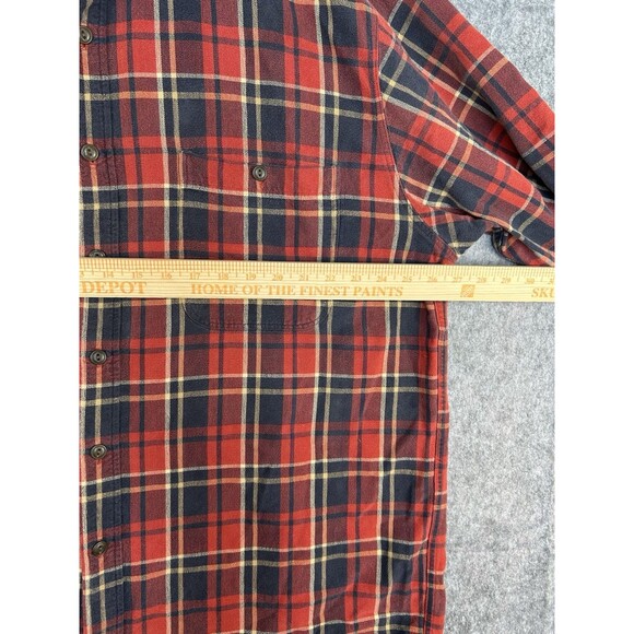 VTG Abercrombie & Fitch Shirt L Red Plaid Chamois Flannel 90s Y2K Distressed - Picture 8 of 10